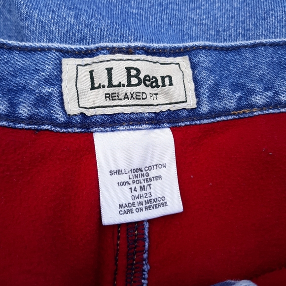 Vintage L.L. Bean Fleece Lined Jeans 14 M/T - Picture 2 of 10